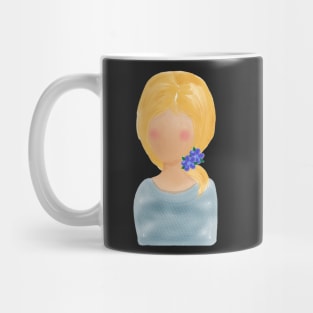 Watercolor Painted Flower Girl With Yellow Hair | Art by Cherie (c)2021 Mug